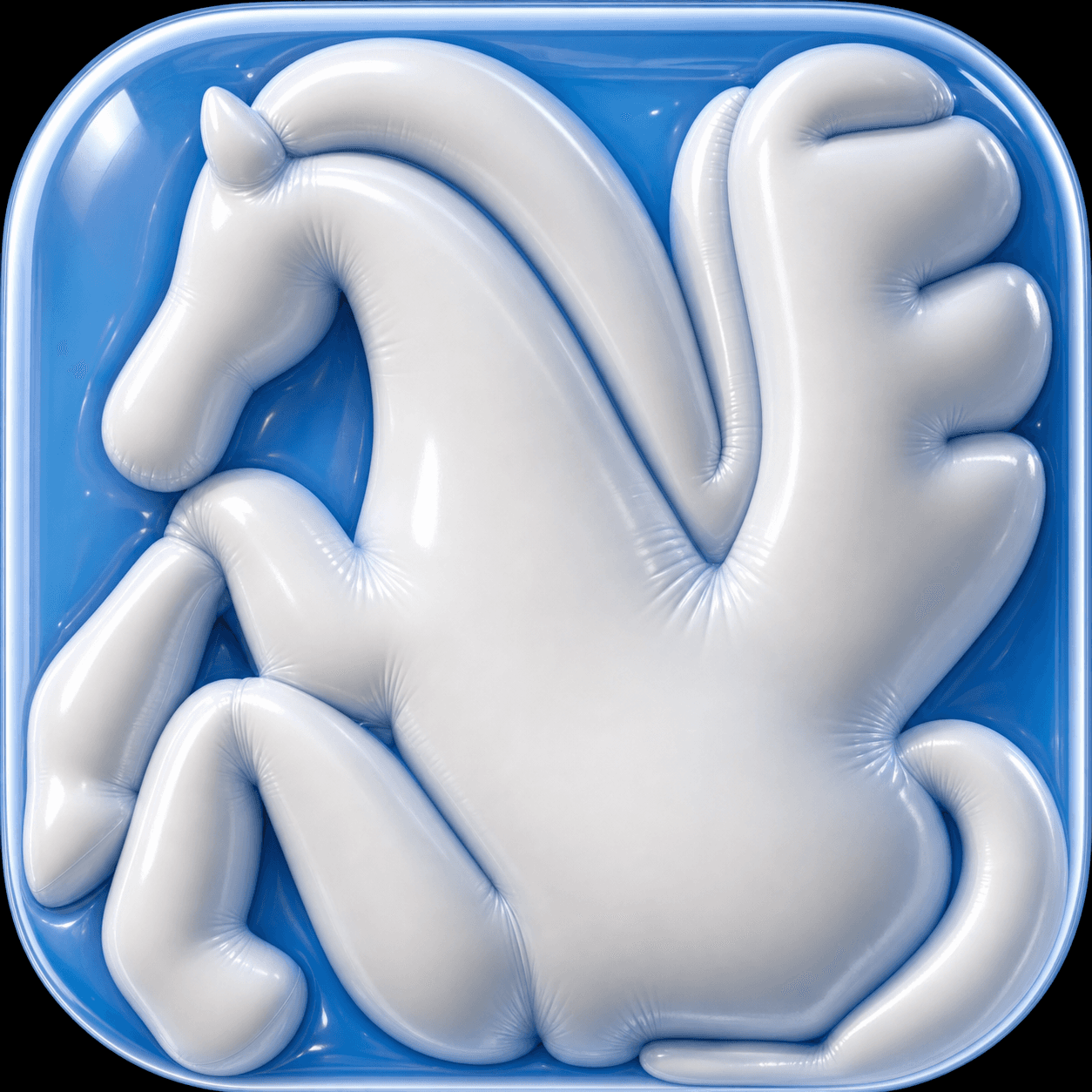 Generated pegasus icon - balloon, trapped - 3d