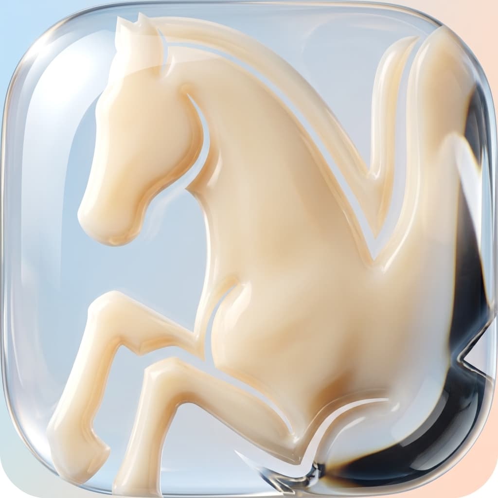 Generated pegasus icon - liquid glass