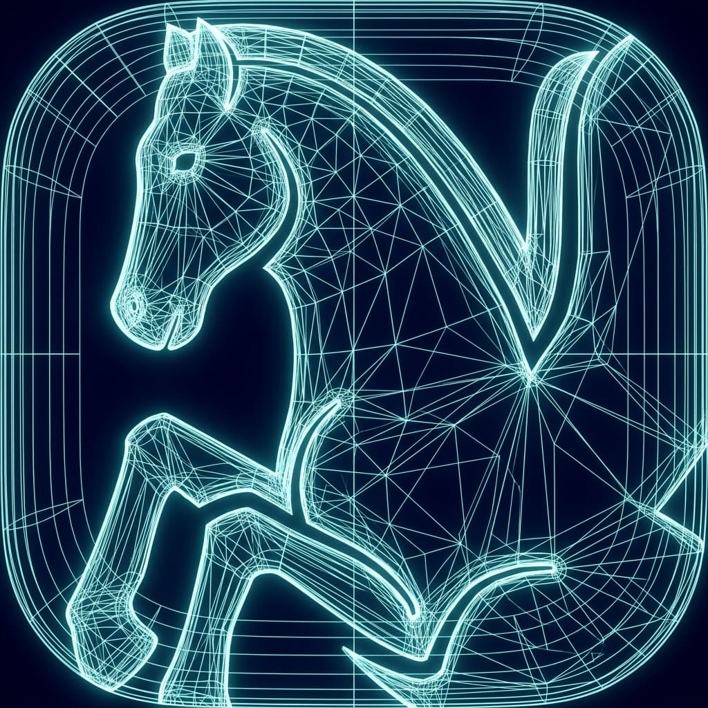 Generated pegasus icon - wireframe