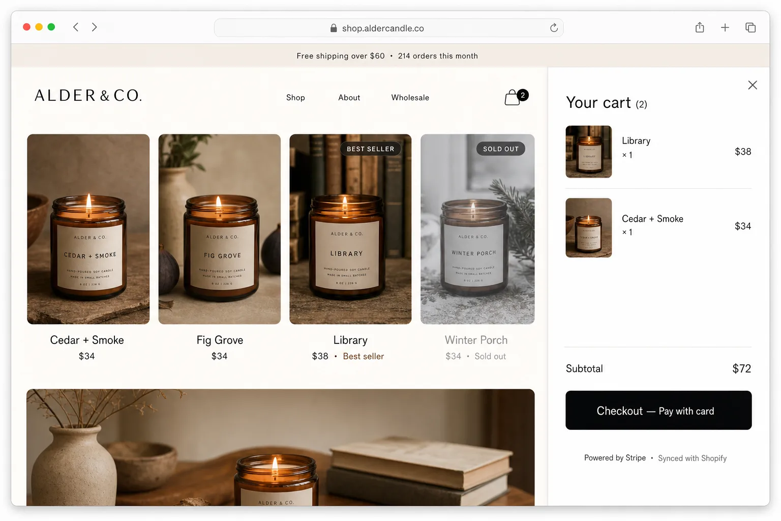 An online storefront built on Zo